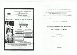 Шабалина Т.Н., Каминский С.Э. Гидрокаталитические процессы в производстве масел
