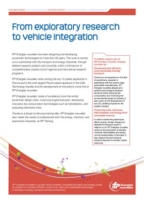 From exploratory research to vehicle integration