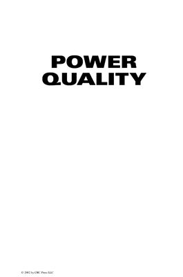 Sankaran C. Power quality