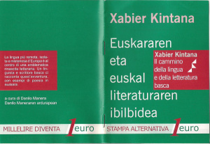 Kintana Xabier. Euskararen eta euskal literaturaren ibilbidea / Il cammino della lingua e della letteratura basca