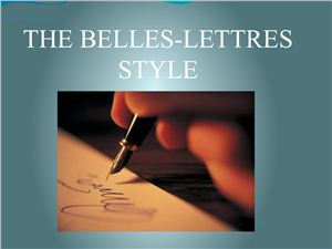The belles-Lettres style