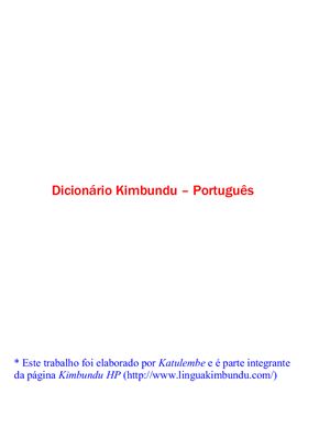 Dicionário Kimbundu - Português