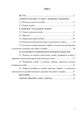 Курсова робота - Укладання та розірвання шлюбу за законодавством України