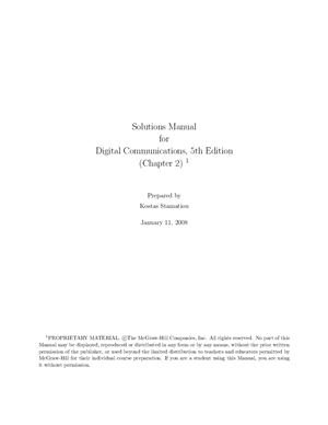 Stamatiou K. Solutions Manual for Digital Communications