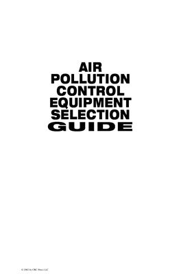 Schifftner K.C. Air Pollution Control Equipment Selection Guide