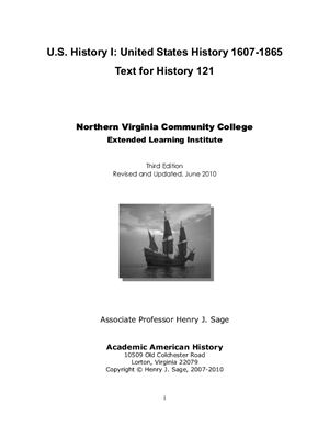 Sage H.J.U.S. History I: United States History 1607-1865
