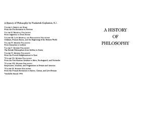 Copleston F. History of Philosophy. Volume 6: Modern Philosophy