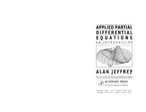Jeffrey A. Applied Partial Differential Equations: An Introduction