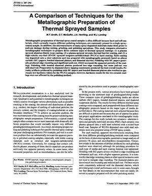 Journal of Thermal Spray Technology 1993. Vol. 02, №03