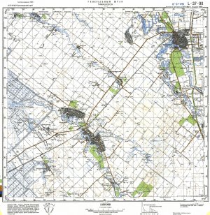 Учебно топографическая карта г. Тимашевск, масштаба 1: 100 000 (цельная)