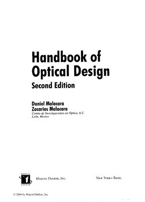 Malacara D., Malacara Z. Handbook of Optical Design