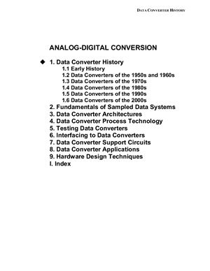 Kester Walt. Analog-Digital Conversion