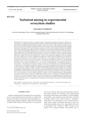 Sanford Lawrence P. Turbulent mixing in experimental