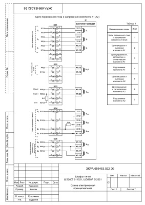 НПП Экра. Схема электрическая принципиальная шкафов ШЭ2607 011021, ШЭ2607 012021