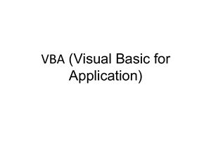 VBA (Visual Basic for Application)