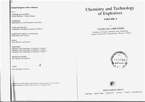 Urbanski Tadeusz. Chemistry and Technology of Explosives. Vol. IV