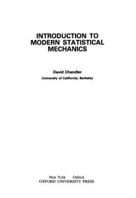 Chandler D. Introduction to Modern Statistical Mechanics