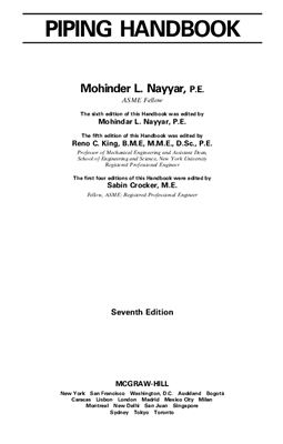 Mohinder L. Nayyar, Piping handbook-7th ed