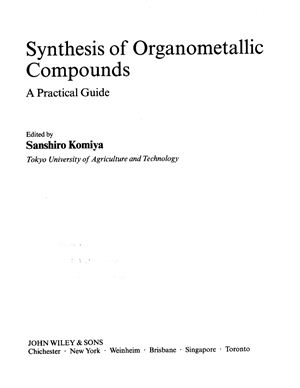 Komiya S. (ed.) Synthesis of Organometallic Compounds