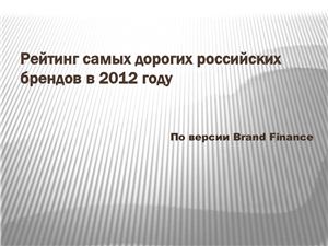 Рейтинг российских брендов в 2012 году