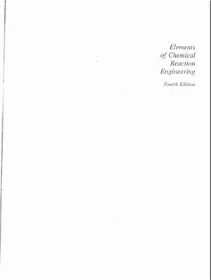 Fogler S. Elements of Chemical Reaction Engineering