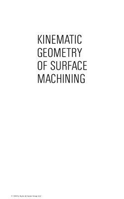 Radzevich S.P. Kinematic Geometry of Surface Machining