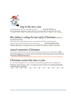 New Year and Christmas Idioms