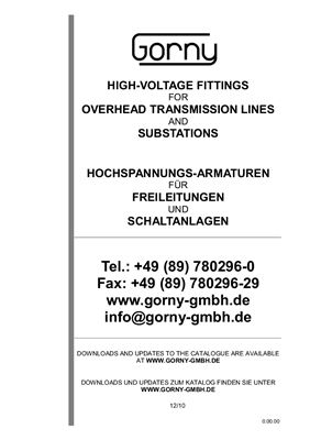 Gorny. High-voltage fittings for overhead transmission lines and substations. Hochspannungs-Armaturen für Freileitungen und Schaltanlagen