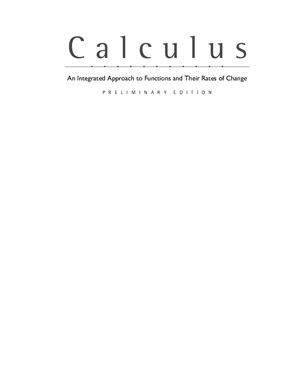 Gottlieb R.J. Calculus: An Integrated Approach to Functions and their Rates of Change