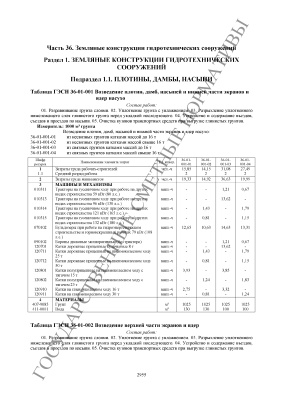 ГЭСН 81-02-36-2001 Земляные конструкции гидротехнических сооружений (2014)