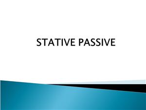 Stative Passive Тренировочные работы по теме