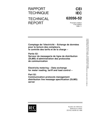 IEC TR 62056-52:1998 Communication protocols management distribution line message specification (DLMS) server