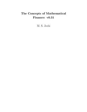 Joshi M.S. The Concepts of Mathematical Finance