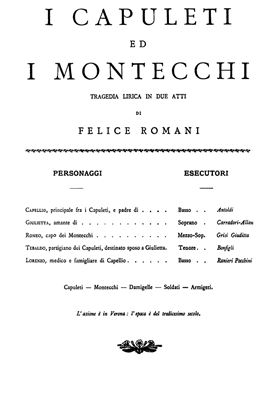 Bellini V. I Capuleti ed I Montecchi