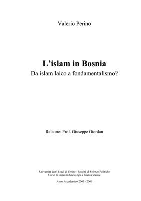 Perino V. L'islam in Bosnia. Da islam laico a fondamentalismo?