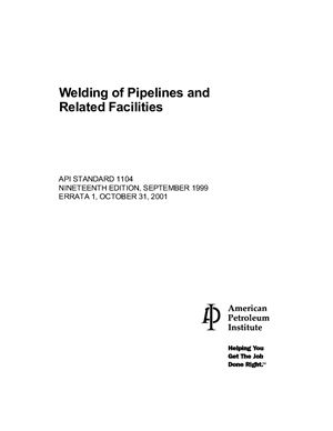 API Std 1104: 2001 Welding of Pipelines and Related Facilities (Eng)