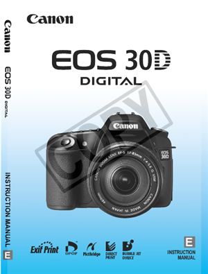 Инструкция по эксплуатации к Canon 30D (на английском языке)