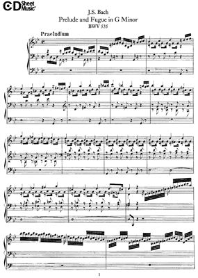 Бах И.С. Прелюдия и Фуга Соль Минор (BWV 535)