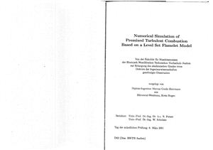 Hermann M. Numerical Simulation of Premixed Turbulent Combustion Based on a Level Set Flamelet Model