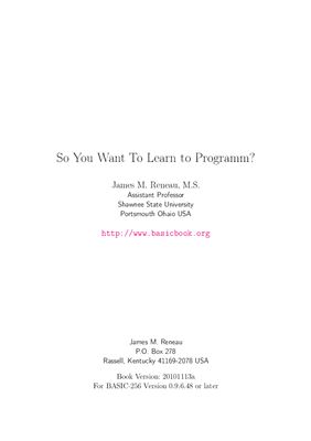 Джеймс М. Рено М.С. Хотите научиться программировать?