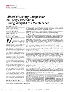 Ebbeling C.B. et al. Effects of Dietary Composition on Energy Expenditure During Weight-Loss Maintenance