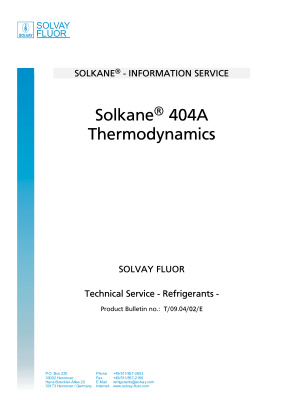 Solkane 404A Thermodynamics