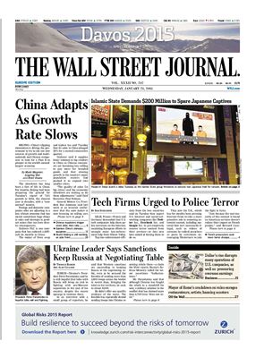 The Wall Street Journal 2015 №247 January 21 (Europe Edition)