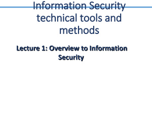 Overview to Information Security