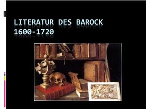 Literatur des barock 1600-1720