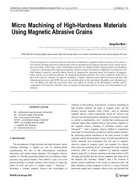Mun S. Micro Machining of High-Hardness Materials Using Magnetic Abrasive Grains