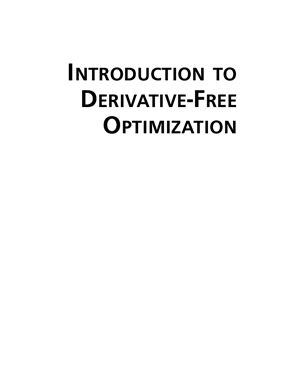Conn A.R., Scheinberg K., Vicente L.N. Introduction to Derivative-Free Optimization