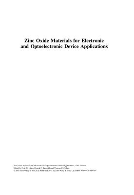 Litton C.W., . Reynolds D.C., Collins T.C. Zinc Oxide Materials for Electronic and Optoelectronic Device Applications