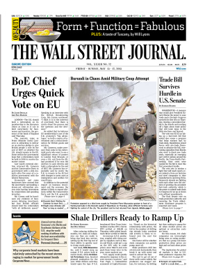 The Wall Street Journal 2015 №72 vol. XXXIII May 15 (Europe Edition)
