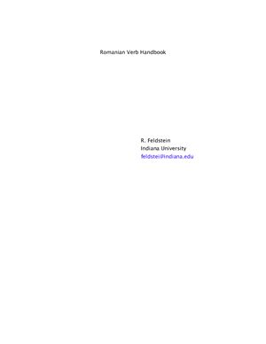 Feldstein Ronald F. Romanian Verb Handbook